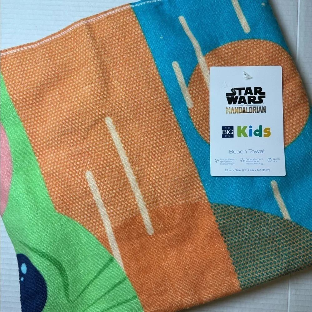 Disney Star Wars Mandalorian Grogu Beach Towel The Big One Cotton 28x58